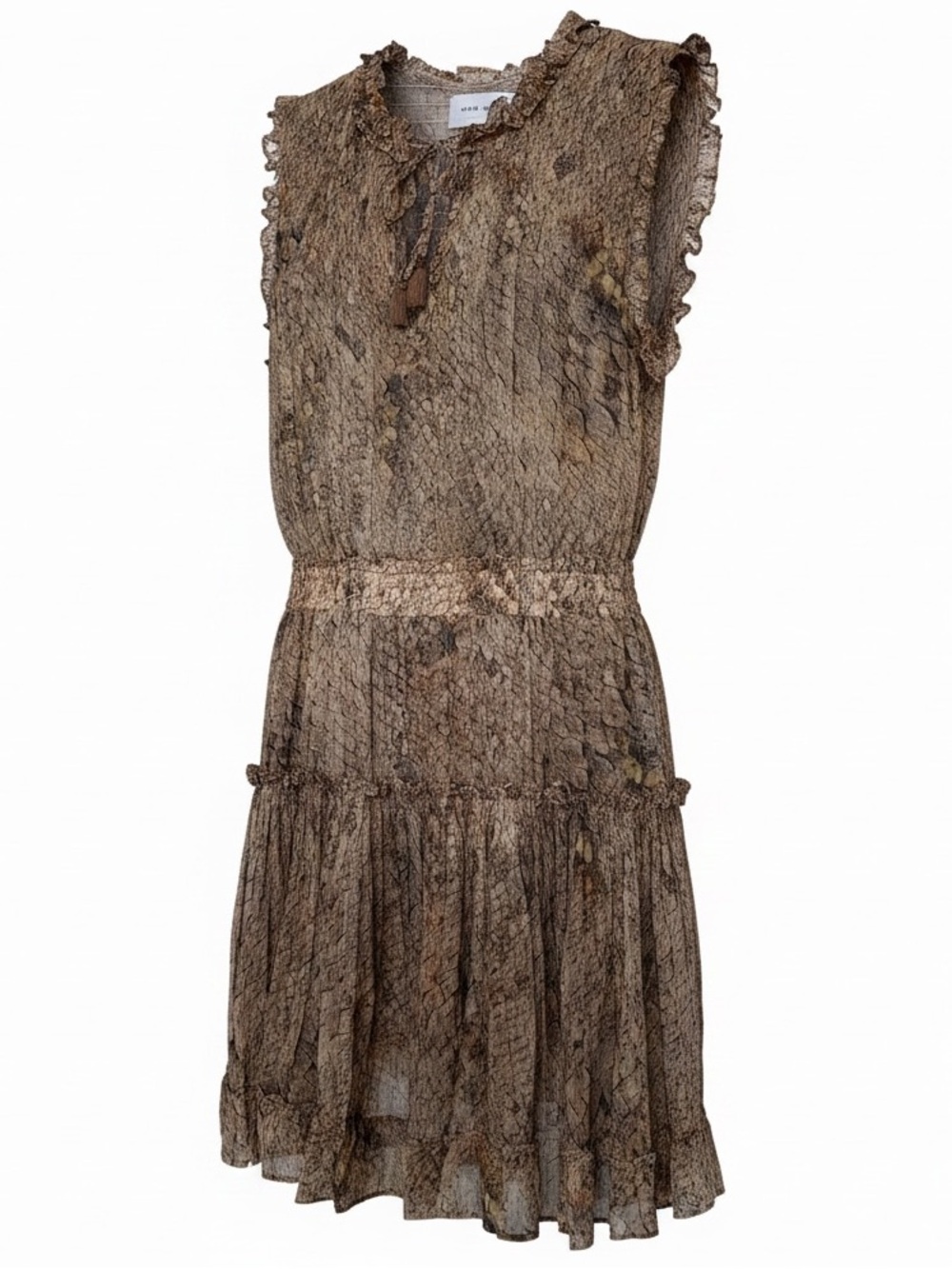 Dear John Brown Snakeskin-Print Mini Dress
